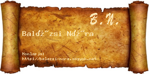 Balázsi Nóra névjegykártya