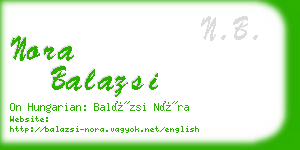 nora balazsi business card